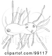 Royalty Free RF Clipart Illustration Of A Grayscale Microscopic Bacteria by Pams Clipart