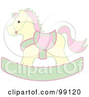 Yellow Pink And Green Childrens Nursery Rocking Horse