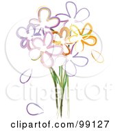 Royalty Free RF Clipart Illustration Of A Bouquet Of Painted Flowers