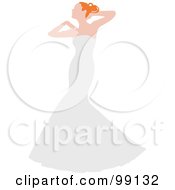 Graceful Red Haired Bride Posing In Her White Wedding Gown