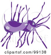 Royalty Free RF Clipart Illustration Of A Purple Microscopic Bacteria