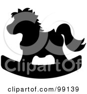 Silhouetted Black Childrens Nursery Rocking Horse