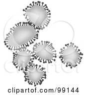 Poster, Art Print Of Grayscale Microscopic Viruses