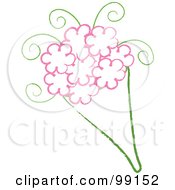 Royalty Free RF Clipart Illustration Of A Drawing Of A Wedding Bouquet With Pink Flowers