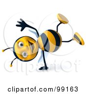 Royalty-Free (RF) Clipart Illustration of a 3d Bee Character Doing A Hand Stand by Julos #COLLC99163-0108