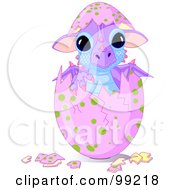 Cute Baby Dragon Hatching From A Pink Egg