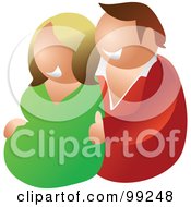 Royalty Free RF Clipart Illustration Of A Happy Couple Expecting A Baby by Prawny