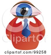 Royalty Free RF Clipart Illustration Of A Businessman With An Eye Face