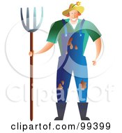 Poster, Art Print Of Messy Male Farmer With Mud On His Overalls