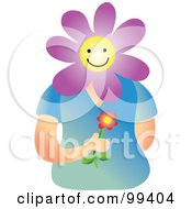 Royalty Free RF Clipart Illustration Of A Woman With A Flower Face