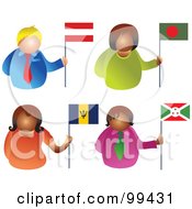 Royalty Free RF Clipart Illustration Of A Digital Collage Of People Holding Flags 4