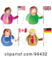 Royalty Free RF Clipart Illustration Of A Digital Collage Of People Holding Flags 1 by Prawny