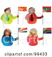 Royalty Free RF Clipart Illustration Of A Digital Collage Of People Holding Flags 6