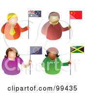 Poster, Art Print Of Digital Collage Of People Holding Flags - 2