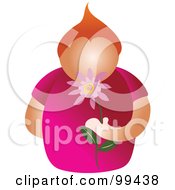 Royalty Free RF Clipart Illustration Of A Guy Holding A Flower