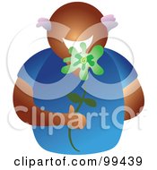 Royalty Free RF Clipart Illustration Of A Man Holding A Flower
