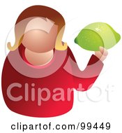 Poster, Art Print Of Woman Holding A Large Lime