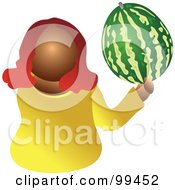 Poster, Art Print Of Woman Holding A Large Watermelon
