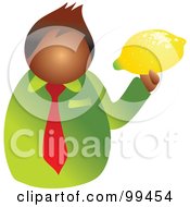 Poster, Art Print Of Man Holding A Large Lemon