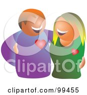 Poster, Art Print Of Happy Couple Embracing And Smiling At Each Other