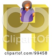 Poster, Art Print Of Woman With A Large Letter H