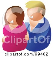 Royalty Free RF Clipart Illustration Of A Man Standing Behind His Wife