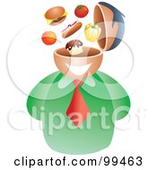 Poster, Art Print Of Businessman With A Food Brain