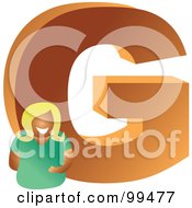 Royalty Free RF Clipart Illustration Of A Woman With A Large Letter G