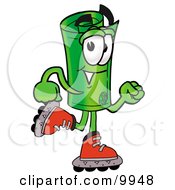 Poster, Art Print Of Rolled Money Mascot Cartoon Character Roller Blading On Inline Skates