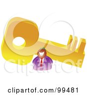 Poster, Art Print Of Businessman With A Giant Key