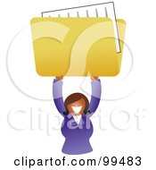 Poster, Art Print Of Businesswoman Holding Up A Folder