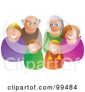 Poster, Art Print Of Happy White Family Of Three Generations