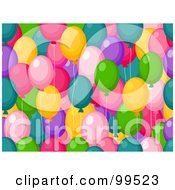 Poster, Art Print Of Seamless Colorful Party Balloon Pattern Design Background