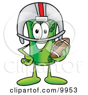 Rolled Money Mascot Cartoon Character In A Helmet Holding A Football