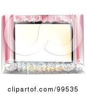 Royalty Free RF Clipart Illustration Of An Artistic Scene Of A Crowd Of People In A Movie Theater by BNP Design Studio