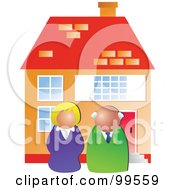 Poster, Art Print Of Two Real Estate Agents In Front Of A House