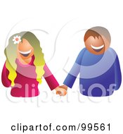 Royalty Free RF Clipart Illustration Of A Happy Hippie Couple Holding Hands