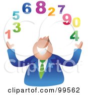 Royalty Free RF Clipart Illustration Of A Businessman Juggling Numbers by Prawny