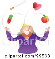 Poster, Art Print Of Woman Juggling Her Health