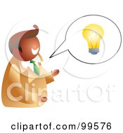 Royalty Free RF Clipart Illustration Of A Businessman Talking About An Idea by Prawny