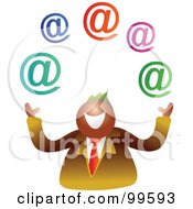 Poster, Art Print Of Businessman Juggling Email Symbols