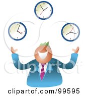 Poster, Art Print Of Happy Businsesman Juggling Clocks