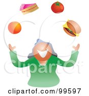 Poster, Art Print Of Woman Juggling Foods