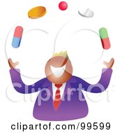 Royalty Free RF Clipart Illustration Of A Man Juggling Pills by Prawny