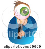 Poster, Art Print Of Man Holding A Magnifying Glass In Front Of His Eye