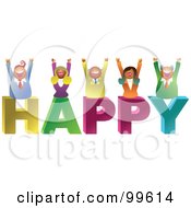 Poster, Art Print Of Business Team Celebrating On Happy