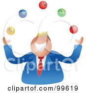 Businessman Juggling Lottery Balls