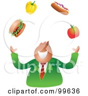 Poster, Art Print Of Businessman Juggling Food