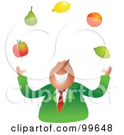 Businessman Juggling Fruit