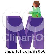 Royalty Free RF Clipart Illustration Of A Woman With A Large Letter M